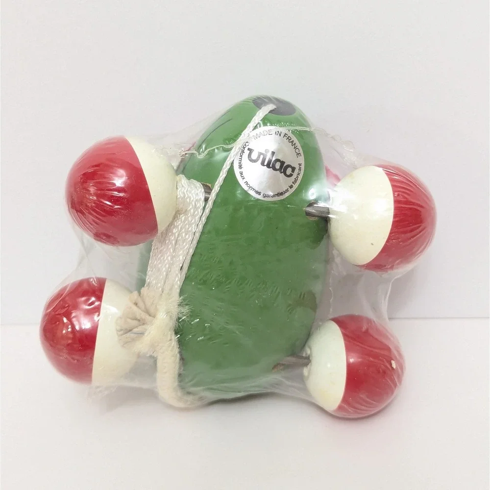 Vintage Vilac Mouse Pull Along Wooden Toy Green Made in France Sealed NEW